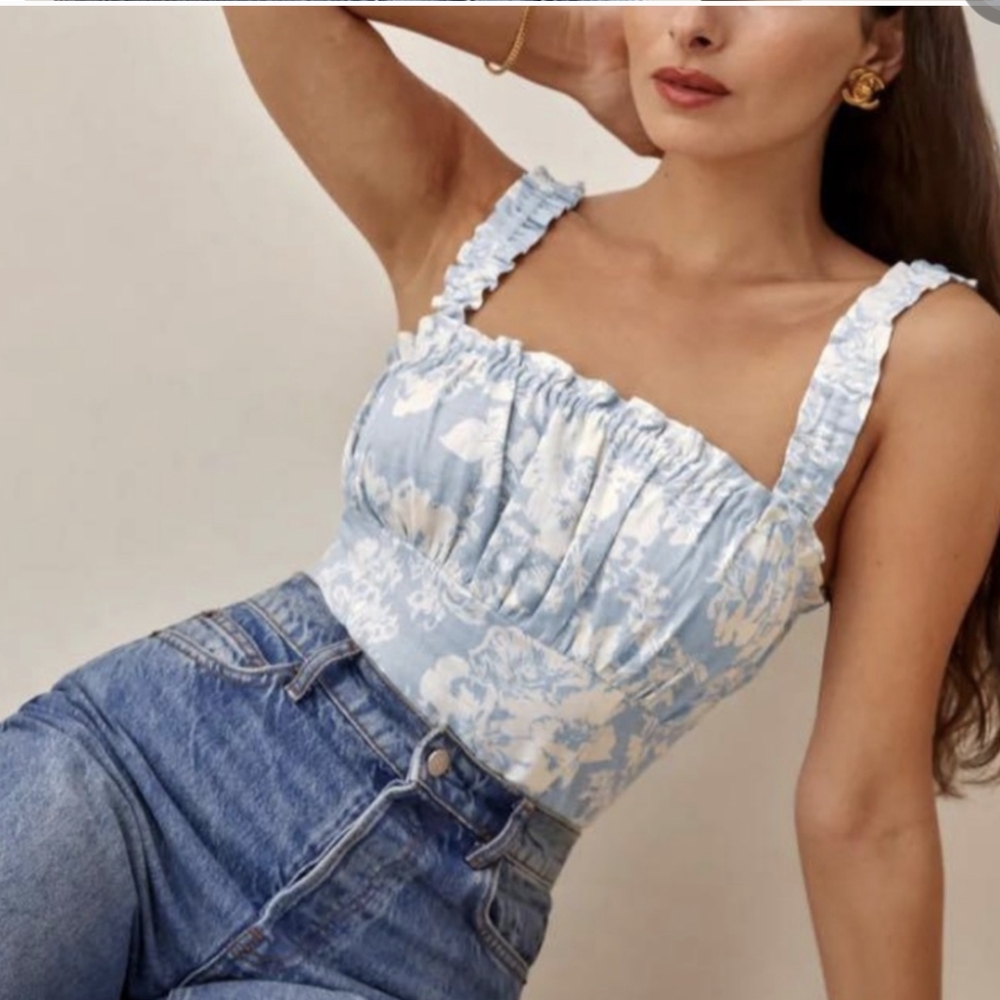 Reformation Candella Linen Top - Picture 2 of 8